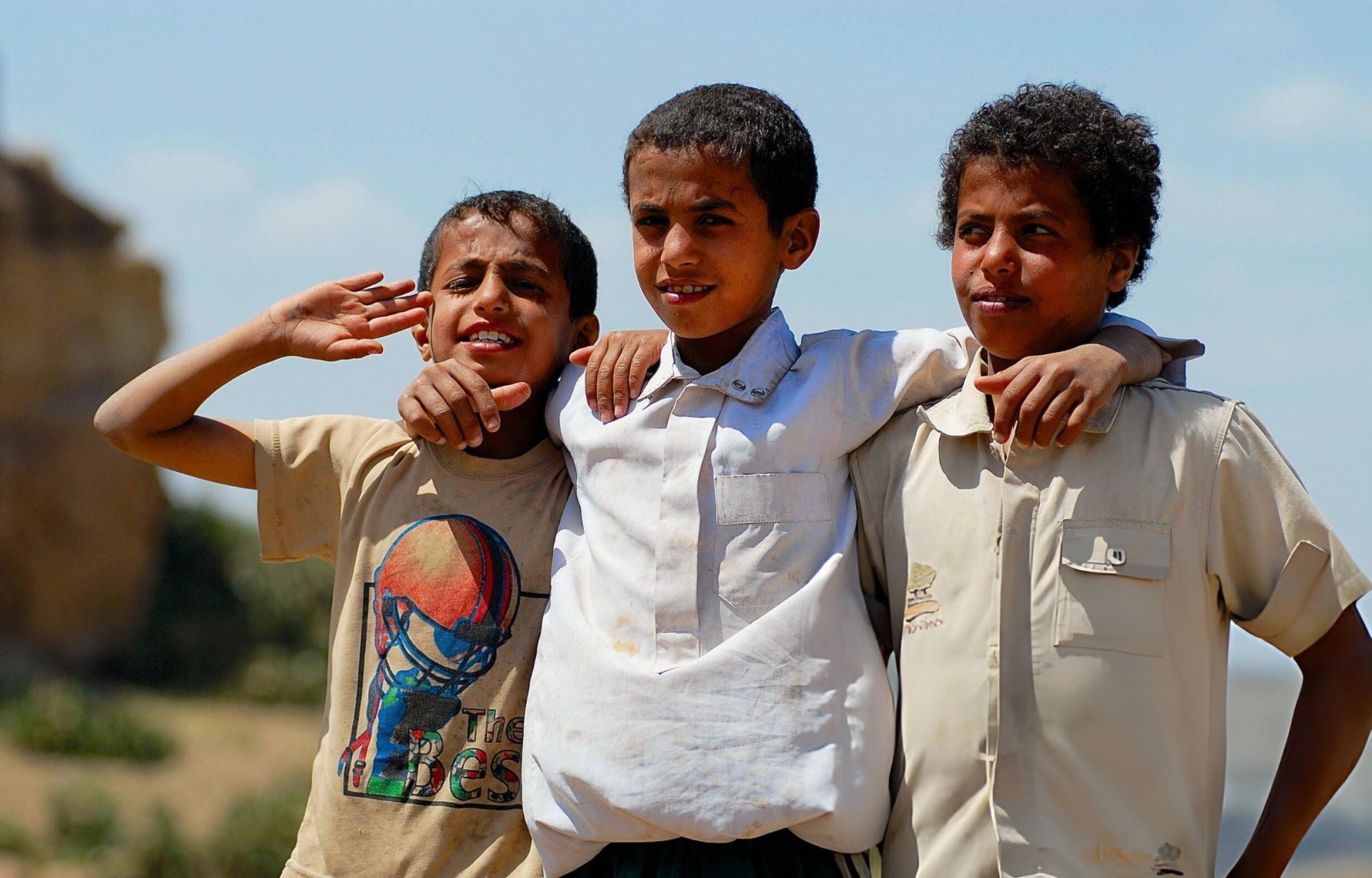 Three children in Yemen